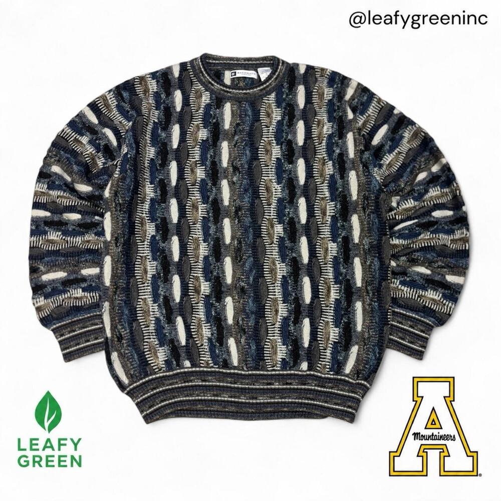 VTG 90s Coogi Original Blues Tundra Style Bachrach Wool Sweater Jumper us sz L
